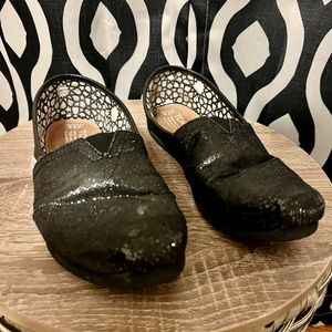 Black Glitter Toms